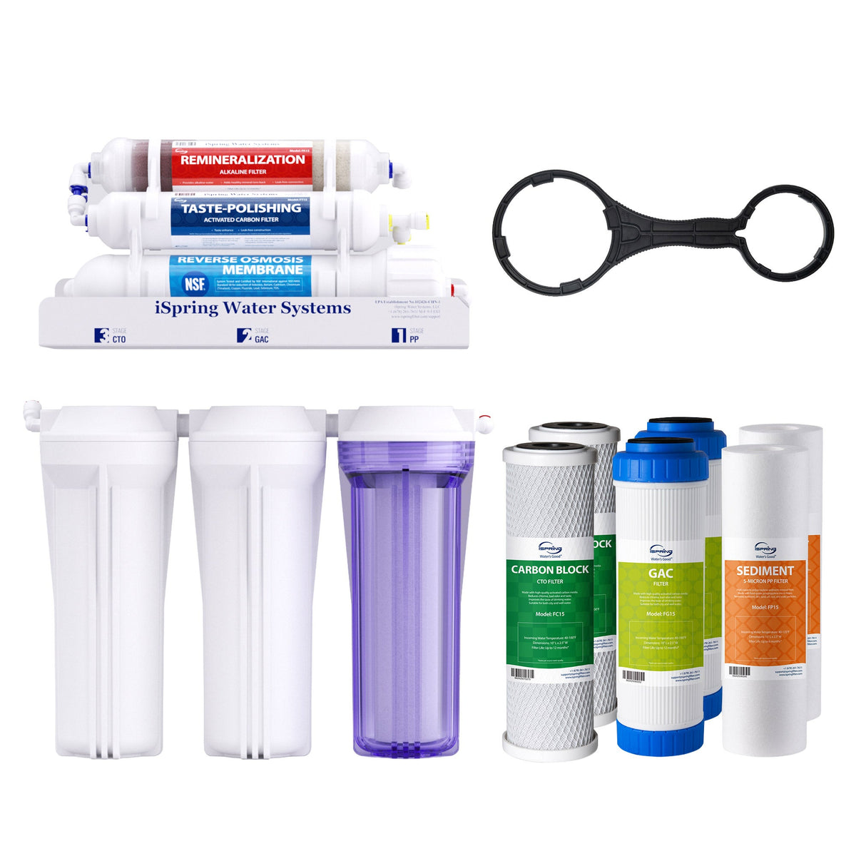 iSpring 6-stage Alkaline Reverse Osmosis Water Filtration System and Faucet