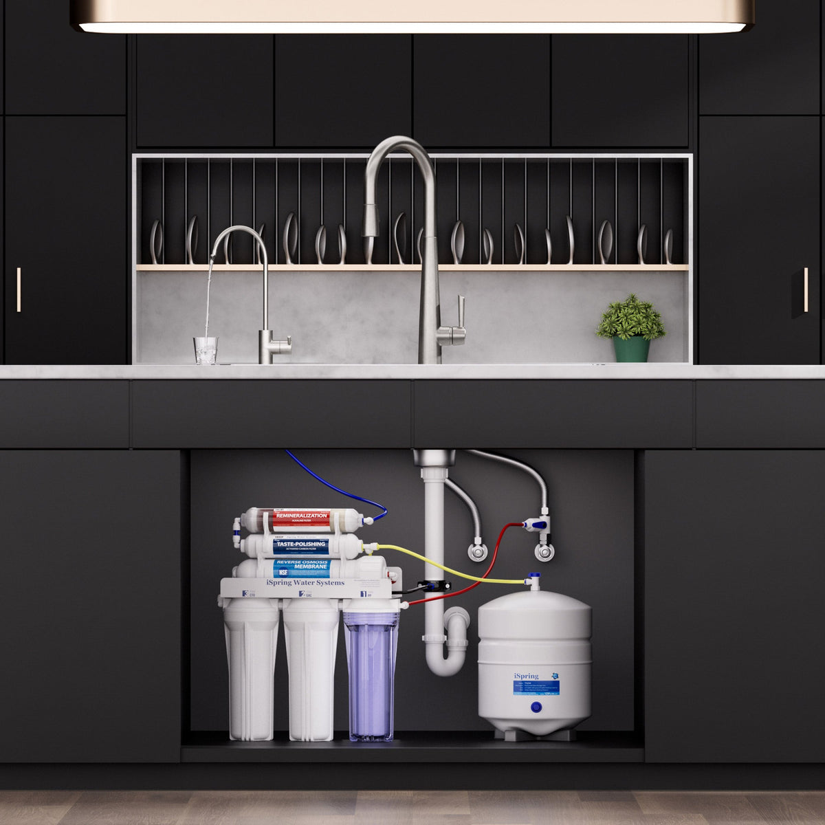 iSpring 6-stage Alkaline Reverse Osmosis Water Filtration System and Faucet