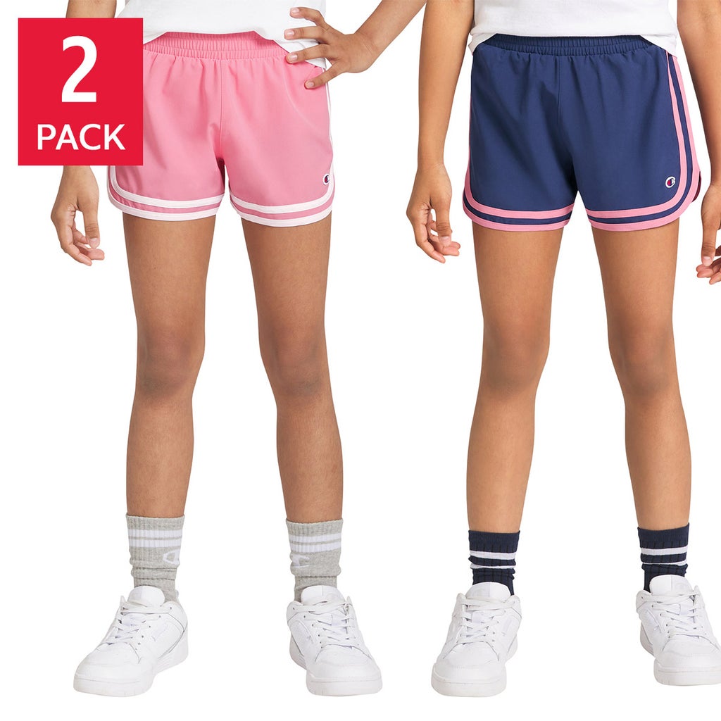 [color:pink] Champion Youth 2-pack Stripe Short - Pink - image 1