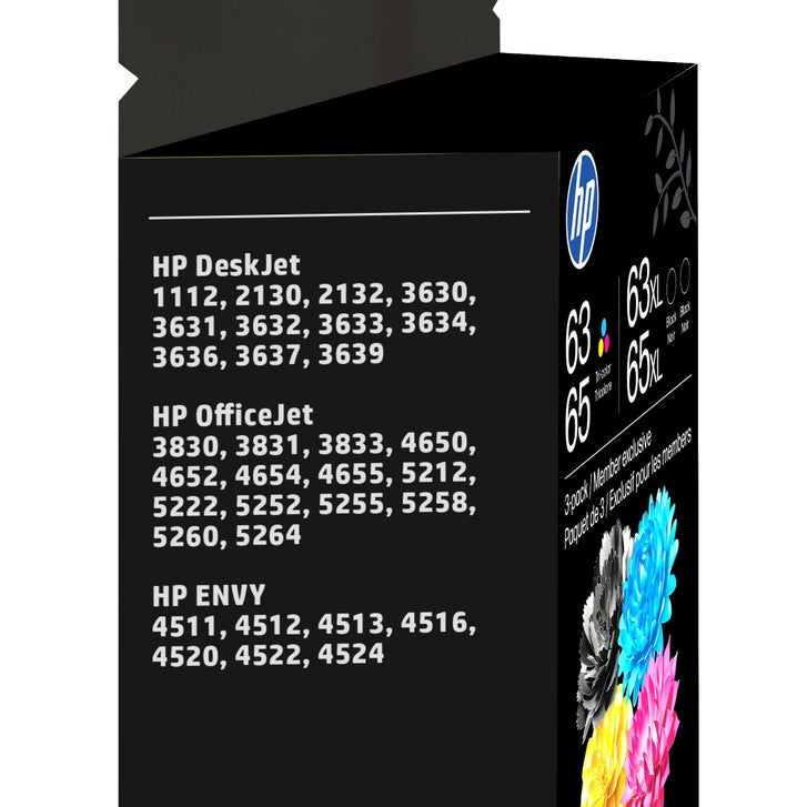 HP 63/65 Color/XL Black Ink Cartridge Club Combo 3 pack – Instant Ink Eligible – image 3