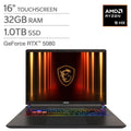MSI Vector A16 HX 16" Gaming Laptop — AMD Ryzen 9 8945HX — GeForce RTX 5080 - 2560x1600 QHD+ Display— 32GB RAM — 1TB SSD — Windows 11 – image 1