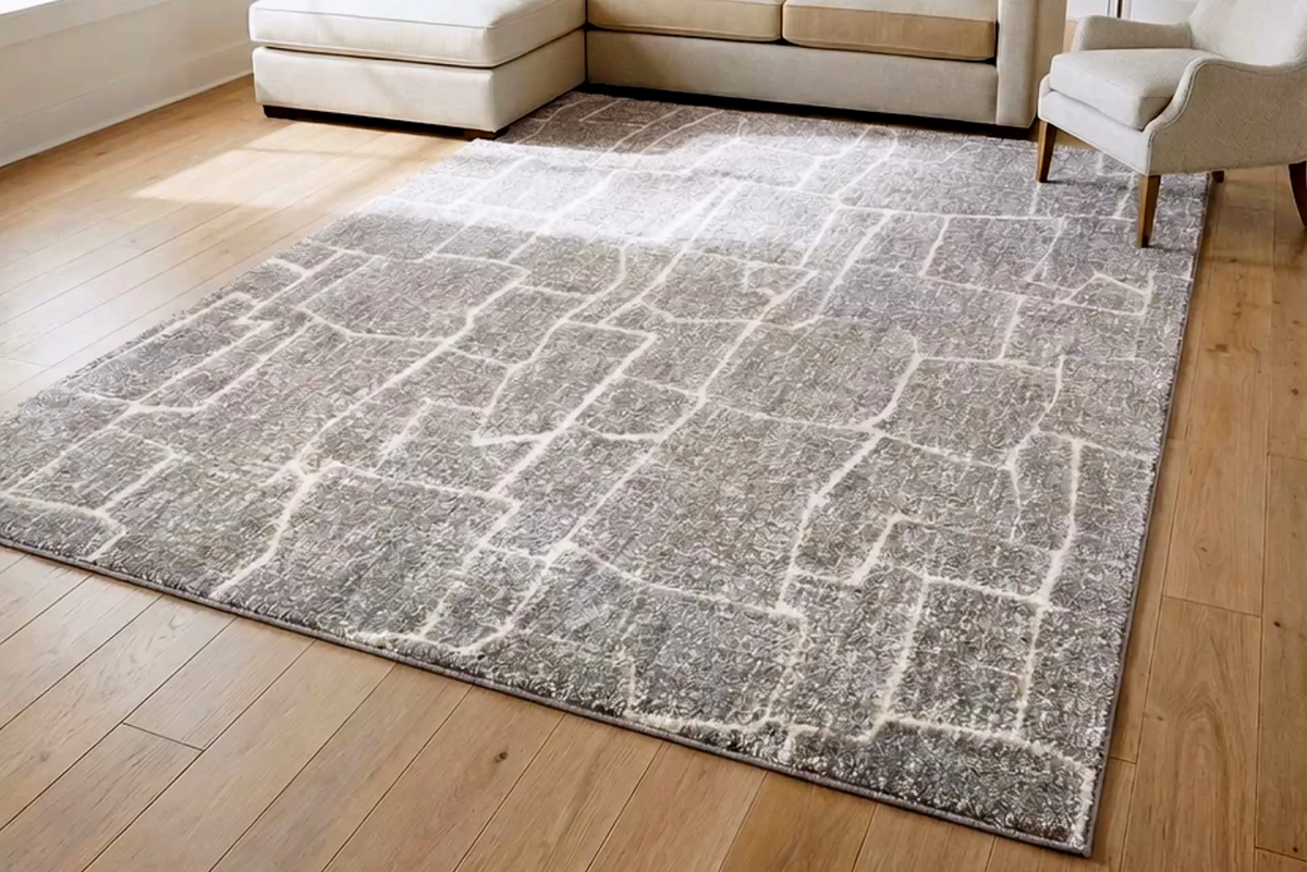 Gertmenian Turin Area Rug, Marais Gray, 6’6” x 9’