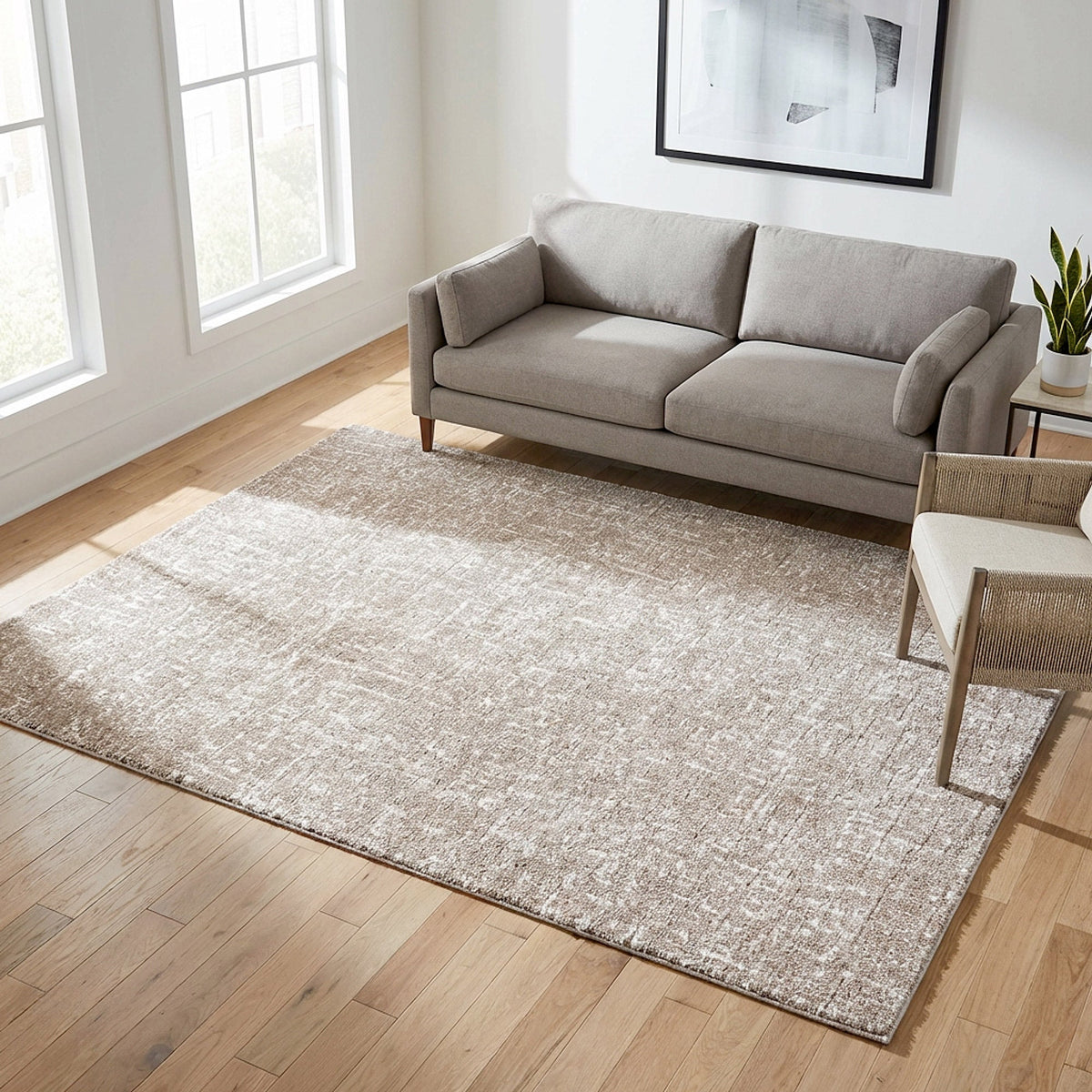 Gertmenian Turin Area Rug, Erykah Beige, 5’3” x 7’