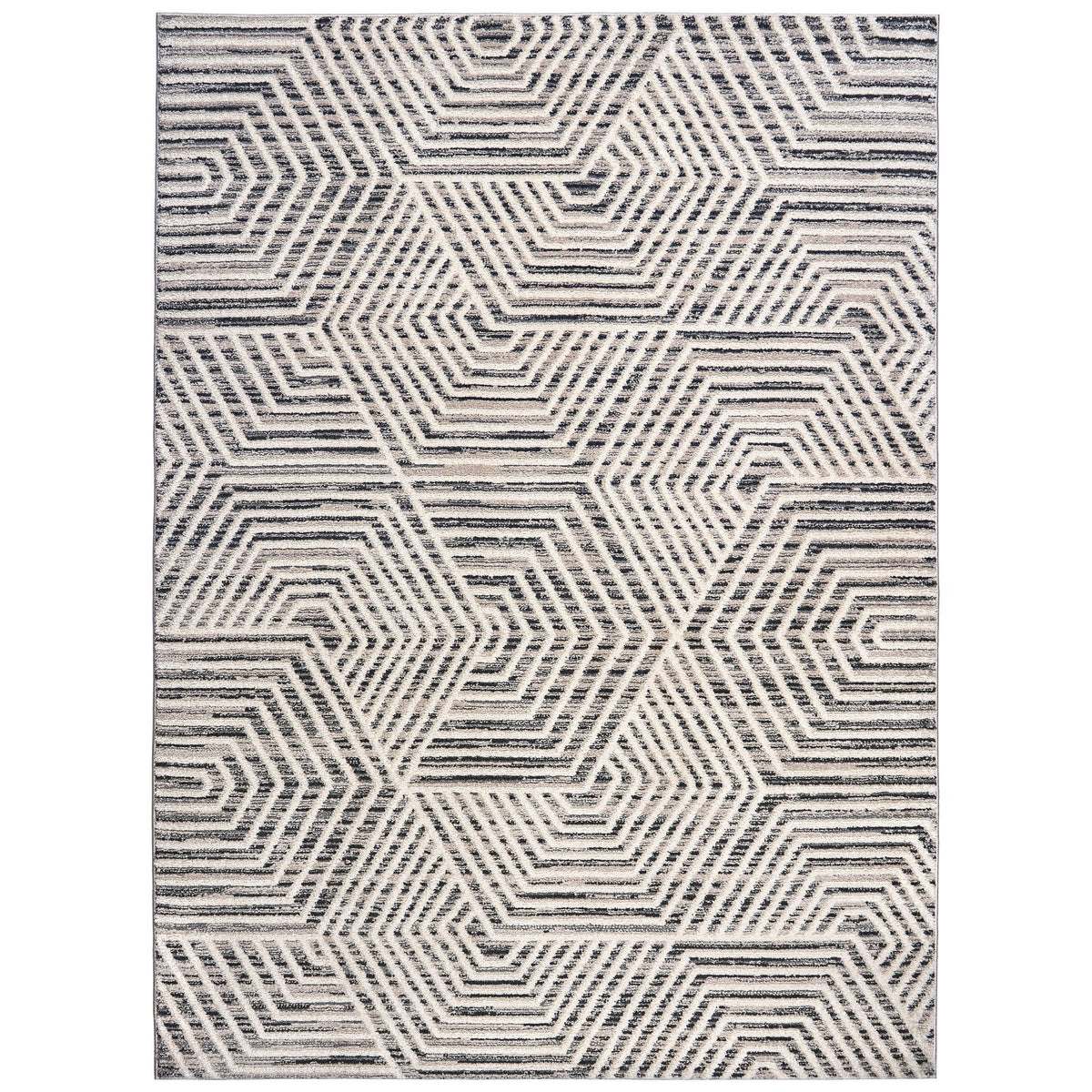 Solaris Area Rug, Viara Charcoal, 5’3” x 7’
