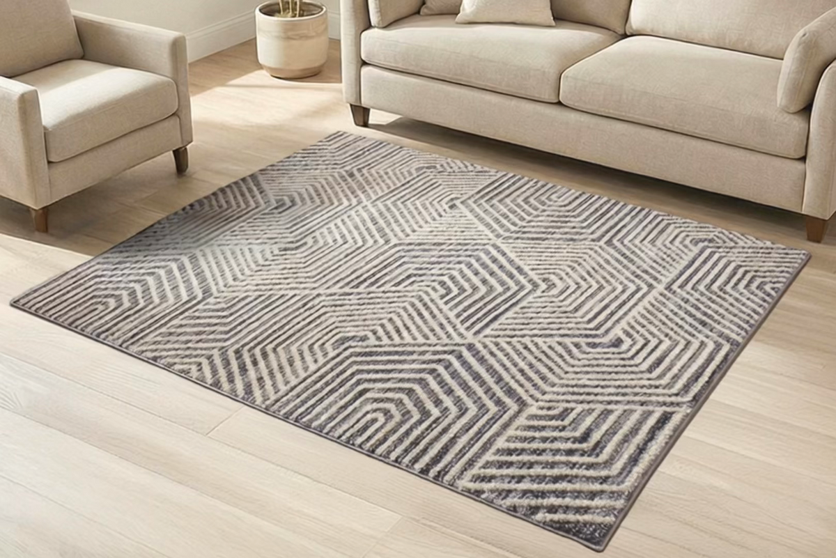 Solaris Area Rug, Viara Charcoal, 5’3” x 7’