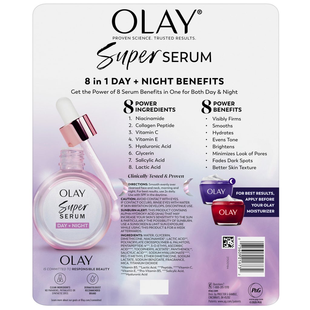 Olay Super Serum 8 in 1 Day & Night, 0.845 fl oz, 2-pack - product image