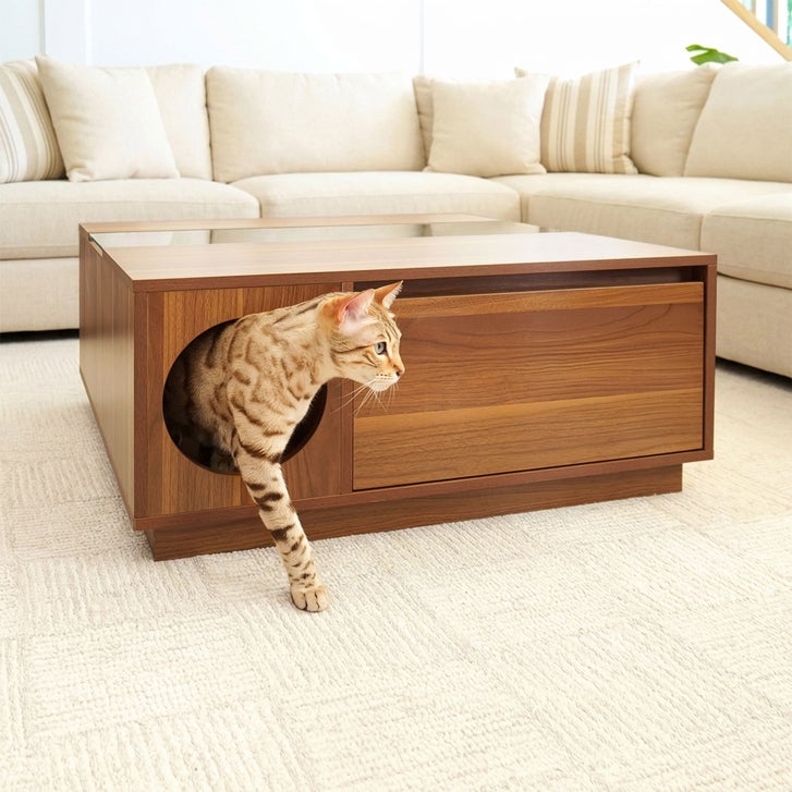 Coco Coffee Table with Hidden Pet Hideout - image 1