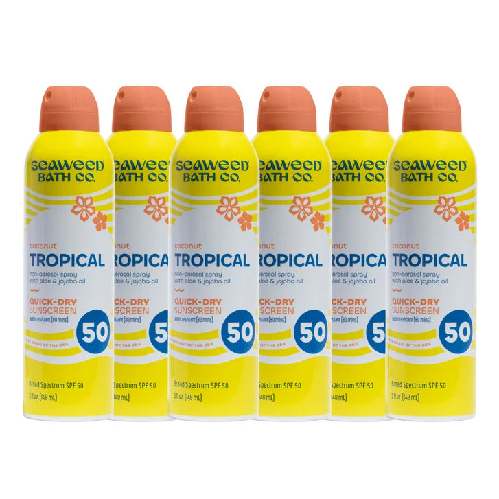 Seaweed Bath Co. Tropical Quick-Dry Sunscreen Spray SPF 50, 5 oz, 6-pack - image 1