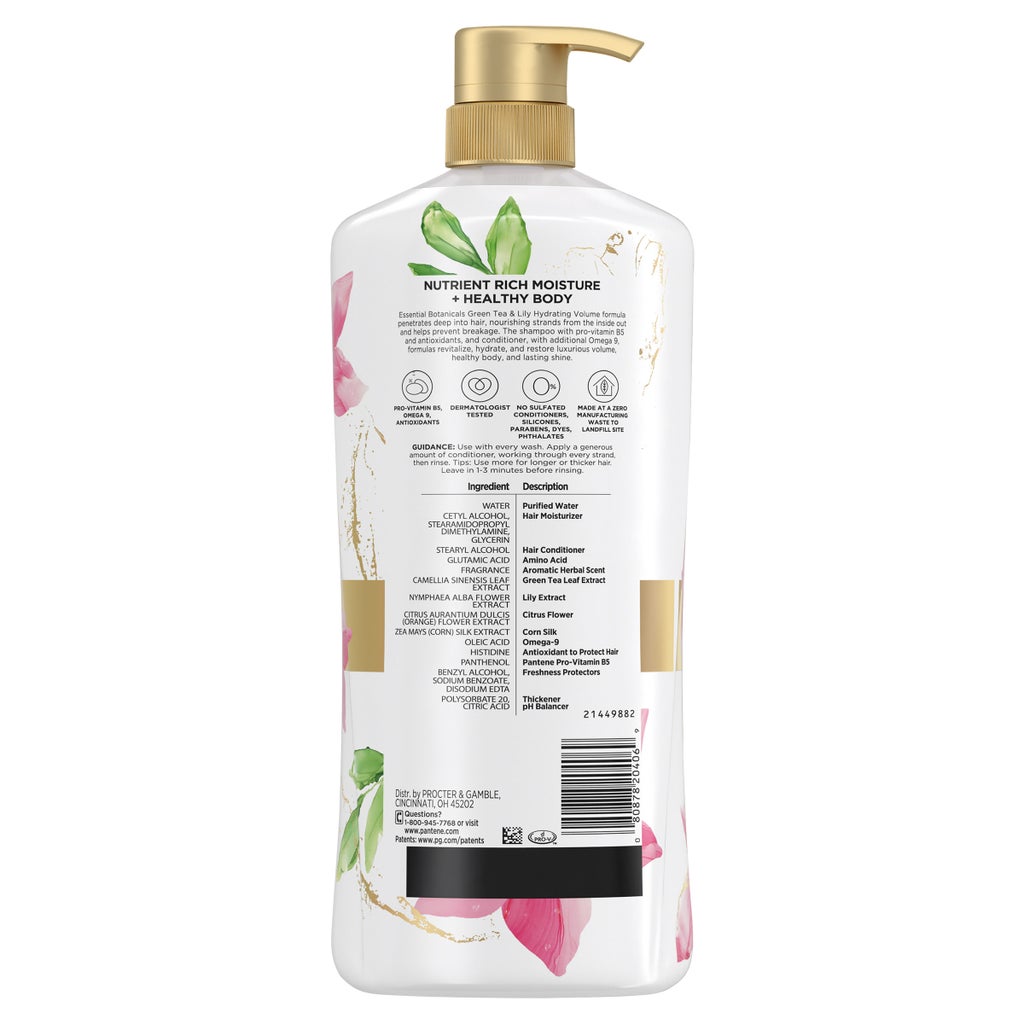 Pantene Essential Botanical Green Tea & Lily Hydrating Volume Conditioner, 38.2 fl oz - product image