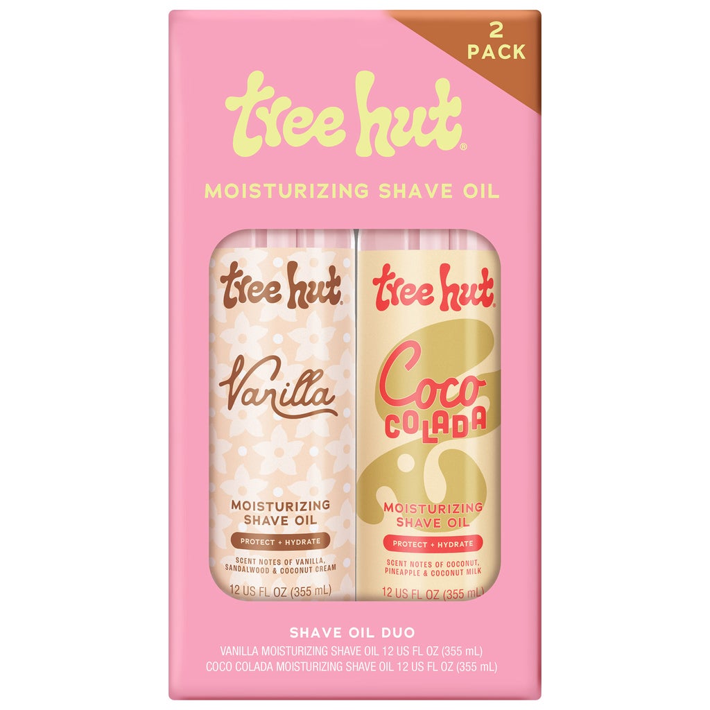 Tree Hut Moisturizing Shave Oil, Vanilla and Coco Colada, 12 fl oz, 2-pack - product image