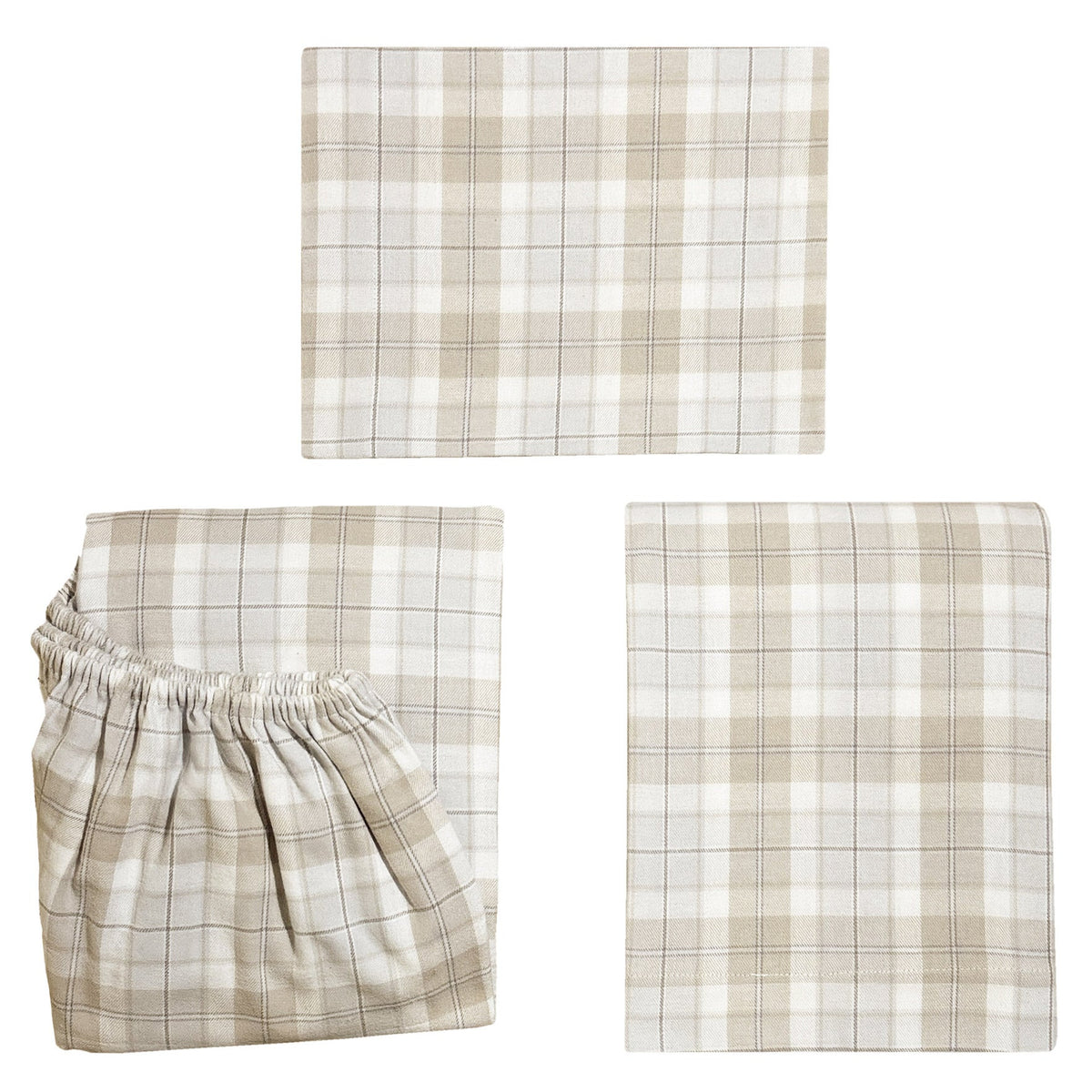 Portuguese Cotton Flannel 3-piece Twin Sheet Set