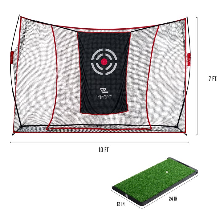 Palladium Golf Driving Range Kit with Durable Golf Practice Hitting Net and Weighted Mat - image 3