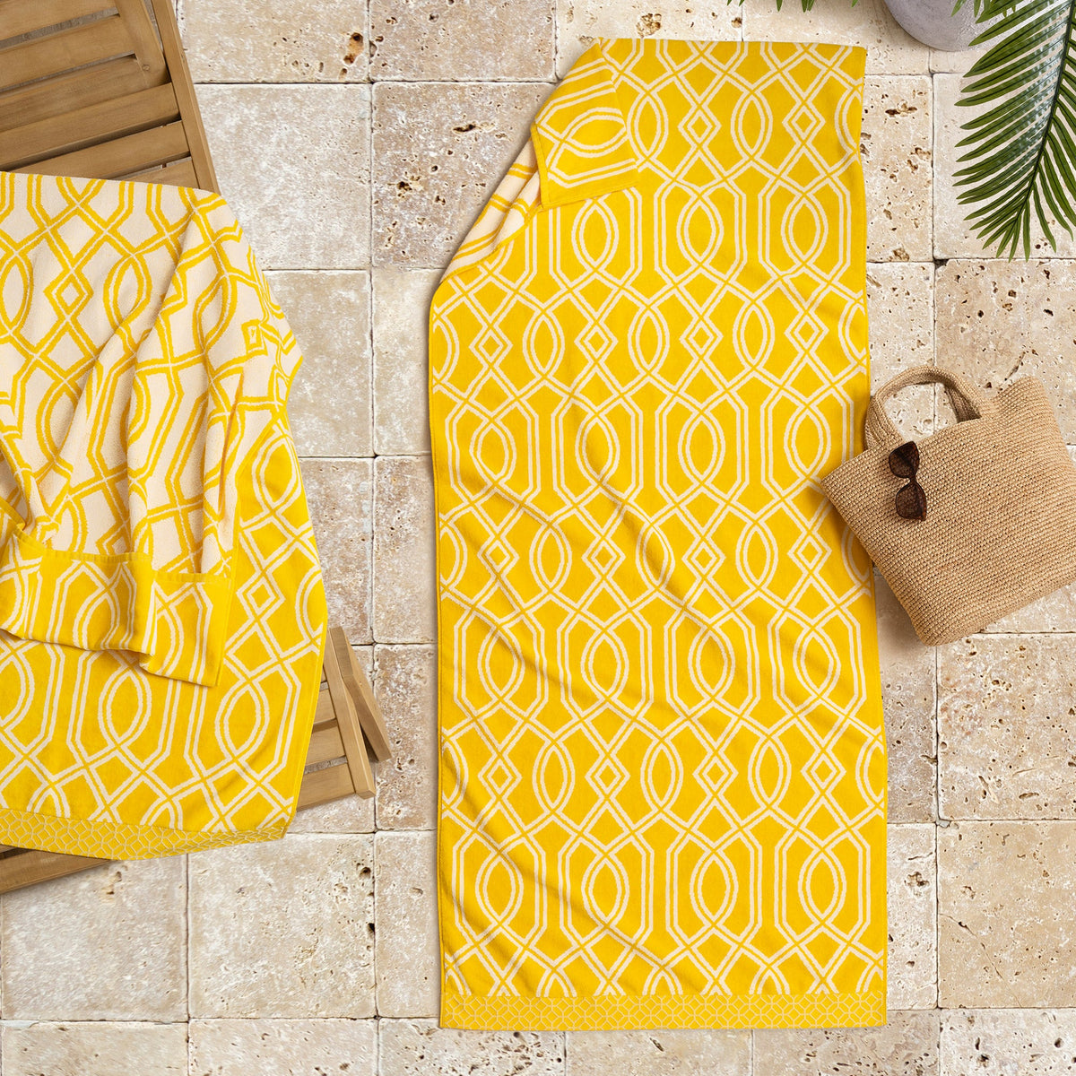 Harbor Bay Chaise Lounge Cotton Beach Towel, 2-pack