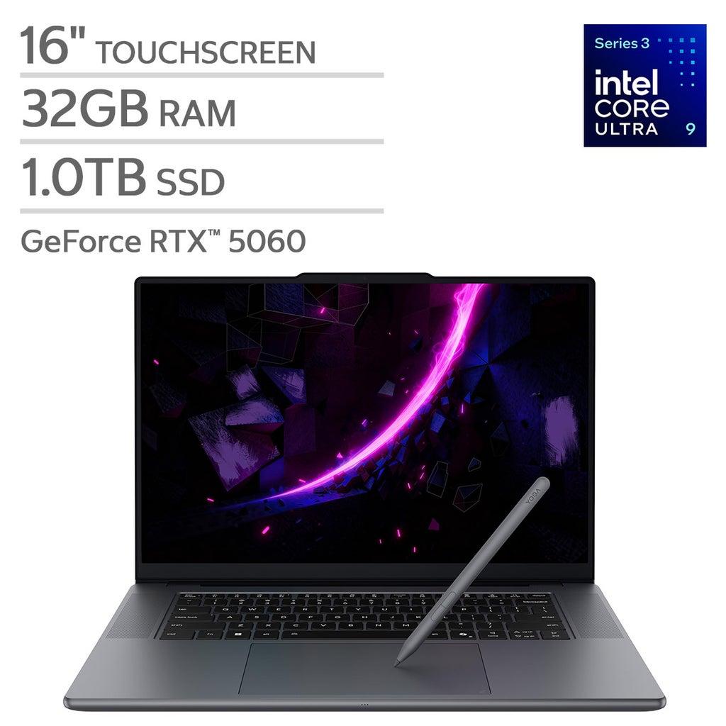 Lenovo Pro 9i Aura 16" — 3.2K 120Hz OLED (2560x1600) Touchscreen — Intel Core Ultra 9 386H Processor — 32GB RAM — 1TB SSD — GeForce RTX 5060 — Wi-Fi 7 — Win 11 Home With Copilot+ —Lenovo Pen Gen 2 – image 1
