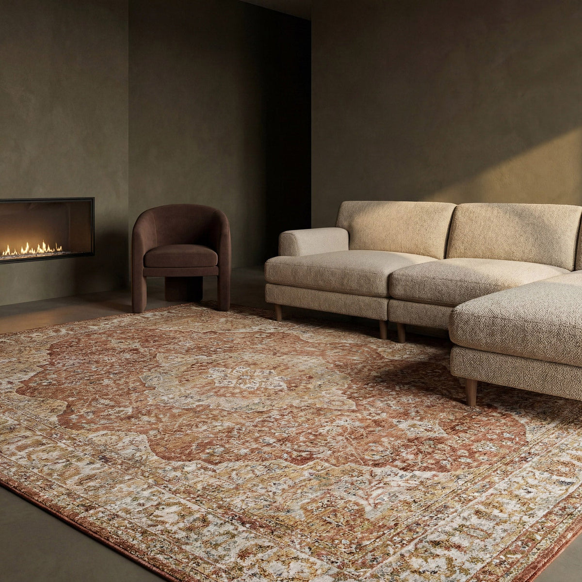 Surya Davinci Area Rug, Sovereign Red, 7’10” x 10’2"