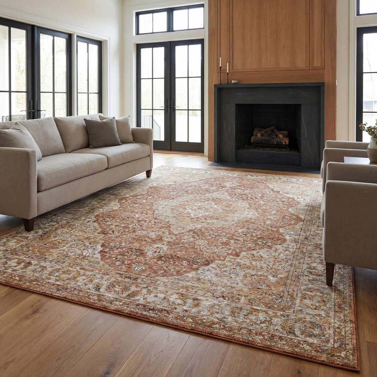Surya Davinci Area Rug, Sovereign Red, 9’ x 12’2”