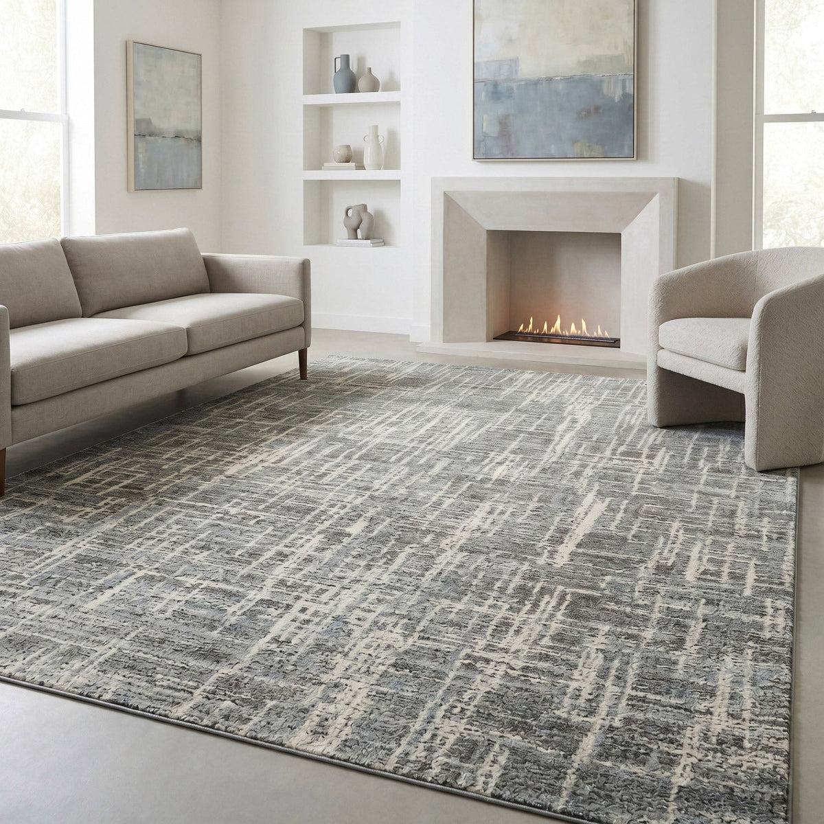 Surya Quesada Area Rug, Mist Blue, 6’7” x 9’6”