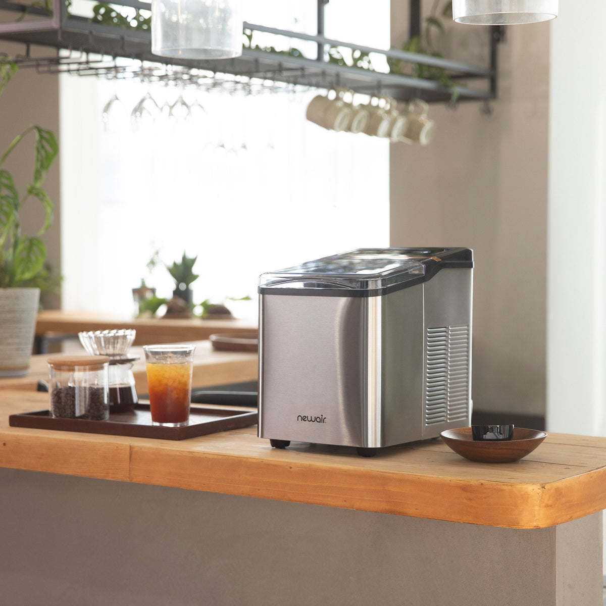 Newair Countertop Nugget Ice Maker, 30 lbs, Stainless Steel