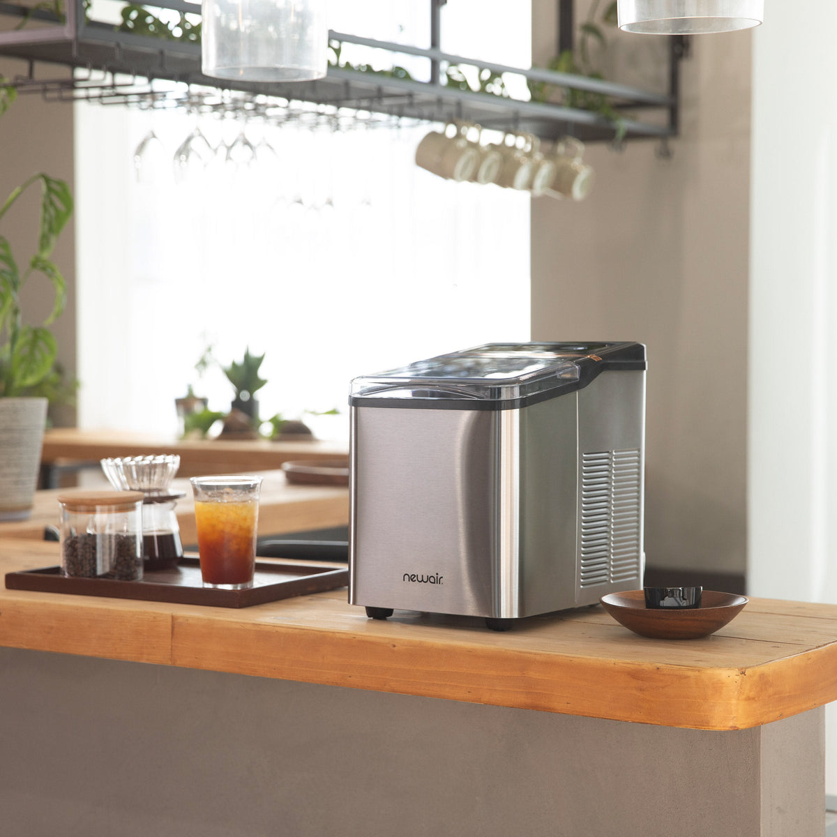 Newair Countertop Nugget Ice Maker, 30 lbs, Stainless Steel