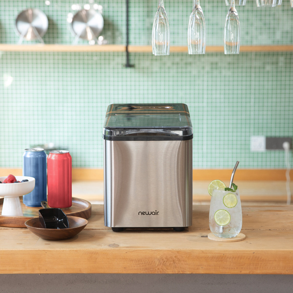 Newair Countertop Nugget Ice Maker, 30 lbs, Stainless Steel