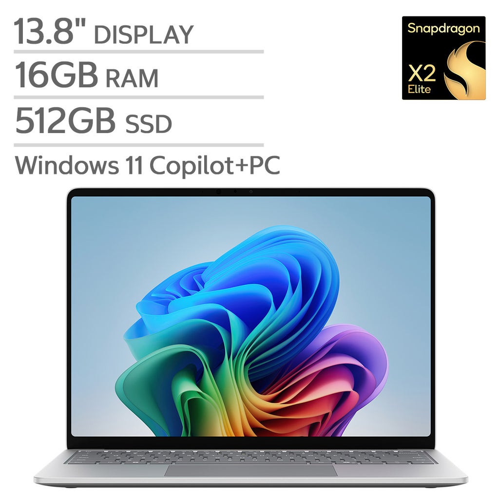 Microsoft Surface Laptop Copilot+ PC 13.8"- Qualcomm Snapdragon X2 Elite Processor - PixelSense 2304 x 1536 Touchscreen - Windows 11 - 16GB RAM - 512GB SSD – image 1