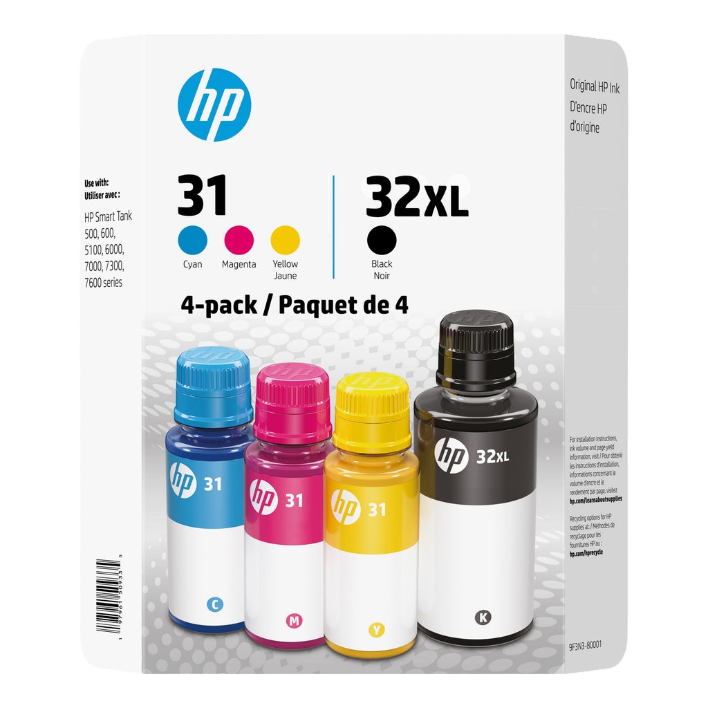 HP 32XL/31 High-Yield Ink Bottle Combo Pack (4-Pack) – image 1