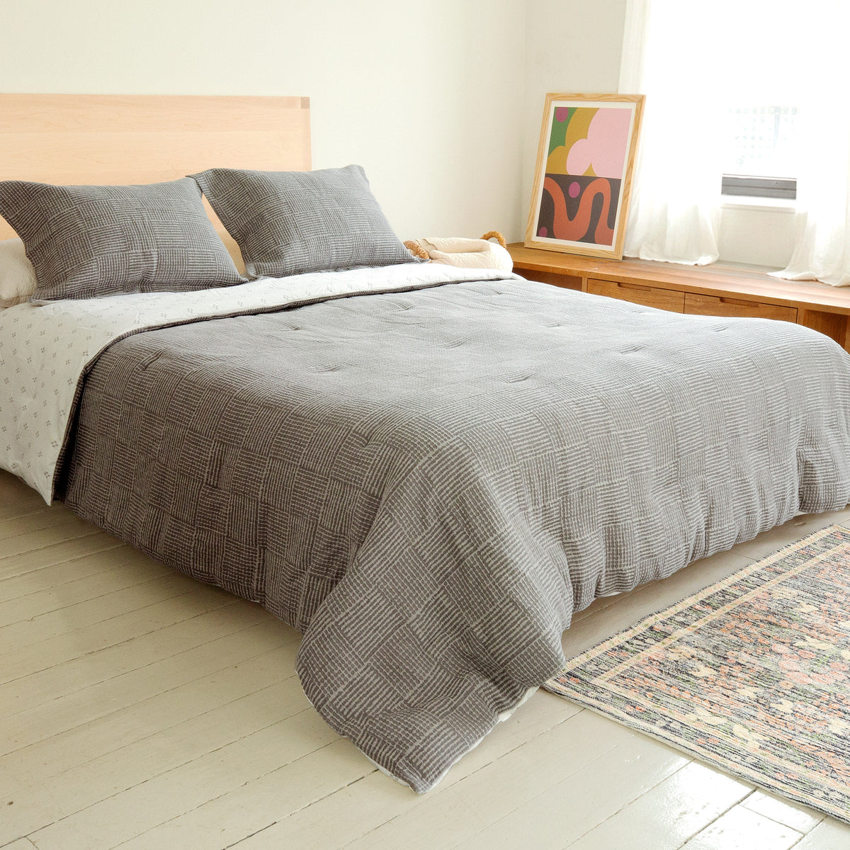 AVOCADO Organic Cotton Basketweave Comforter, 3-piece Set
