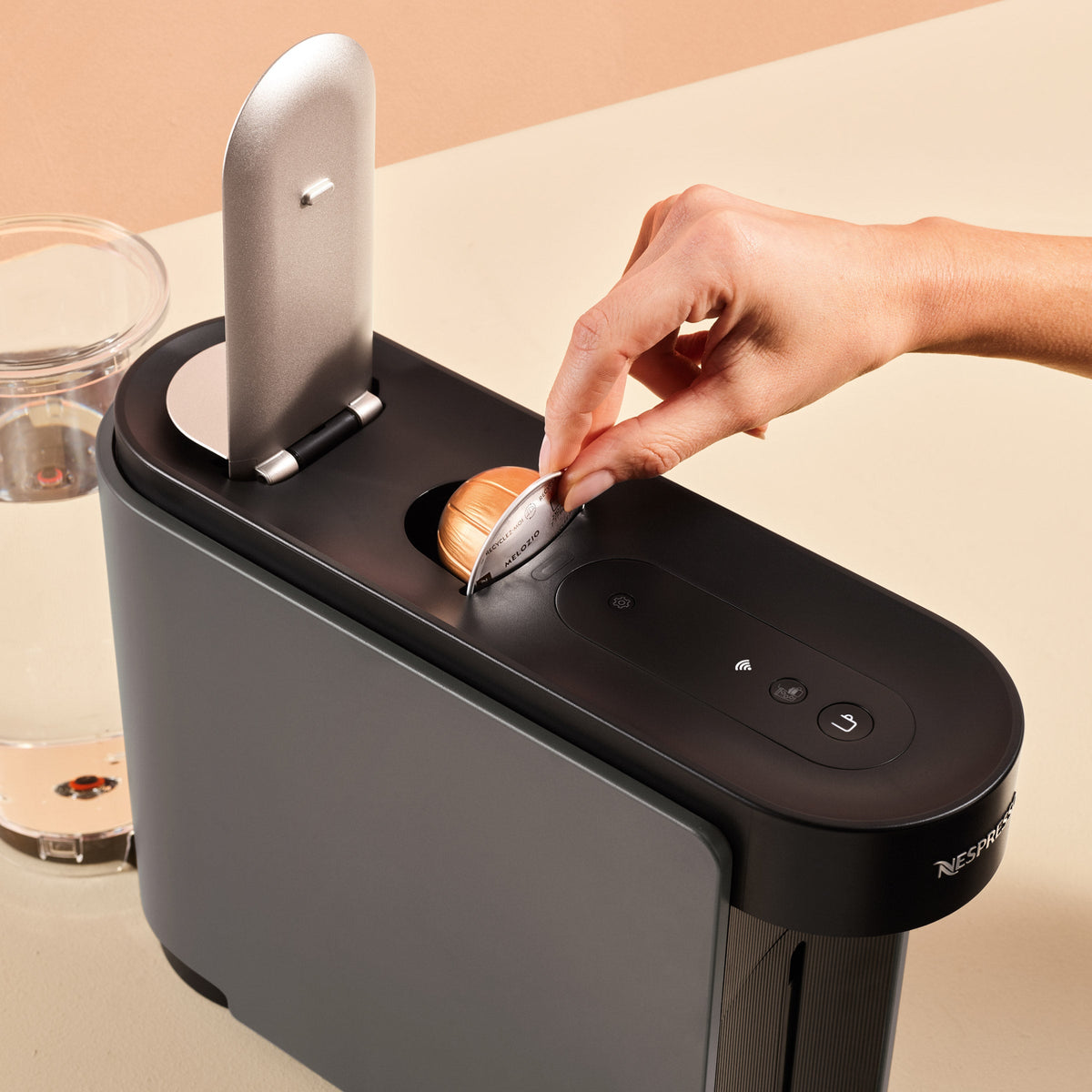 Nespresso Vertuo UP Coffee and Espresso Maker by DeLonghi, Graphite with Aeroccino Milk Frother