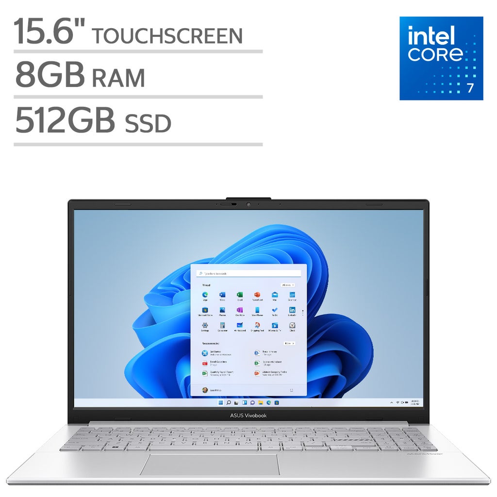 ASUS Vivobook 15.6" Touchscreen Laptop - Intel Core 7 150U - Full HD (1920 x 1080) - 512GB SSD - Windows 11 Home – image 1