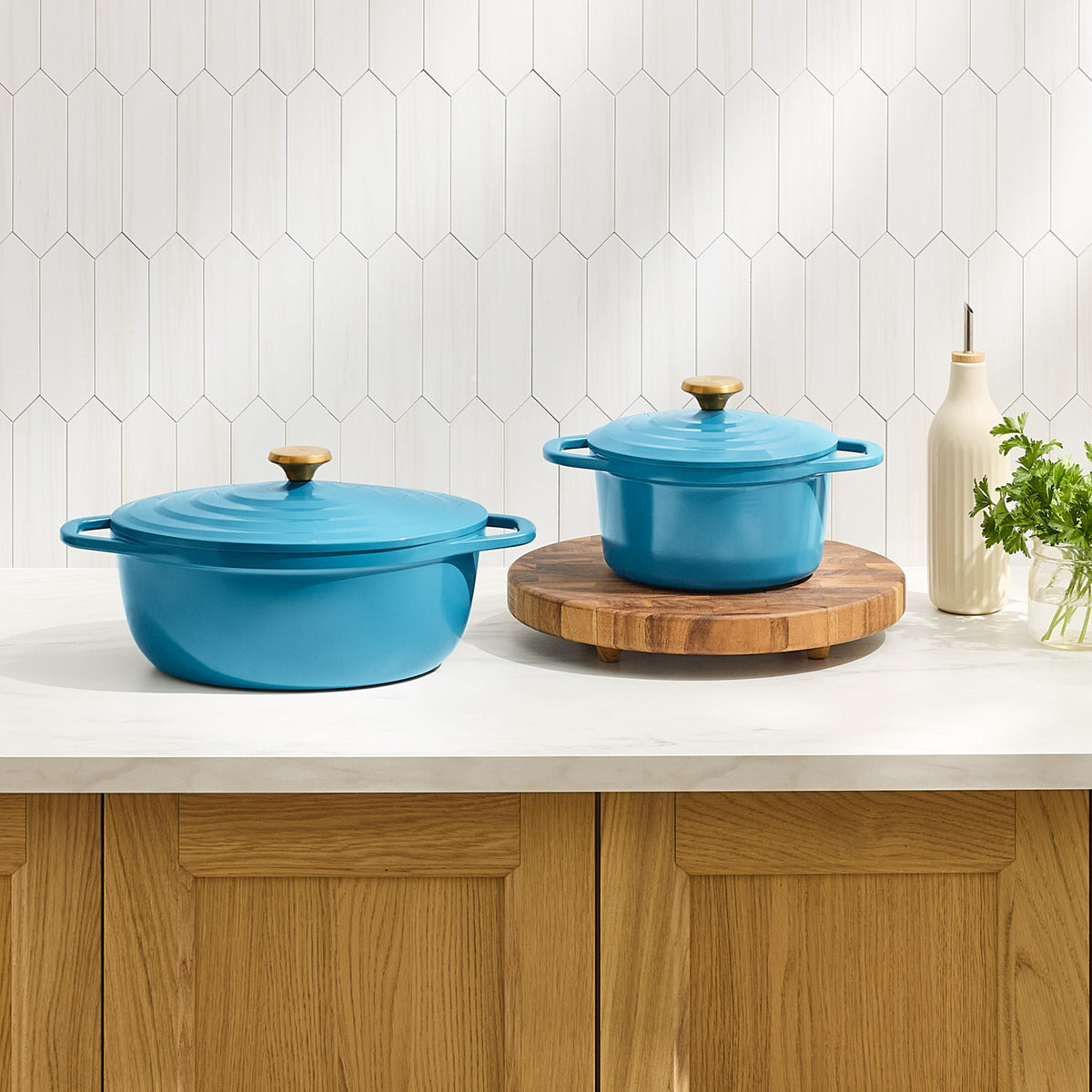 T-fal Cast Aluminum Air Dutch Oven Set, 3-quart Round & 6-quart Oval