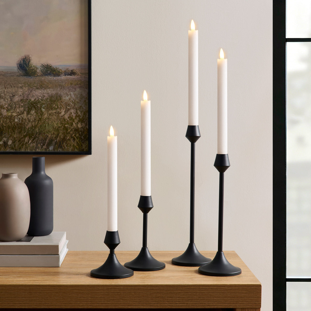 VCNY Home LED Taper and Candle Holders, Set of 8