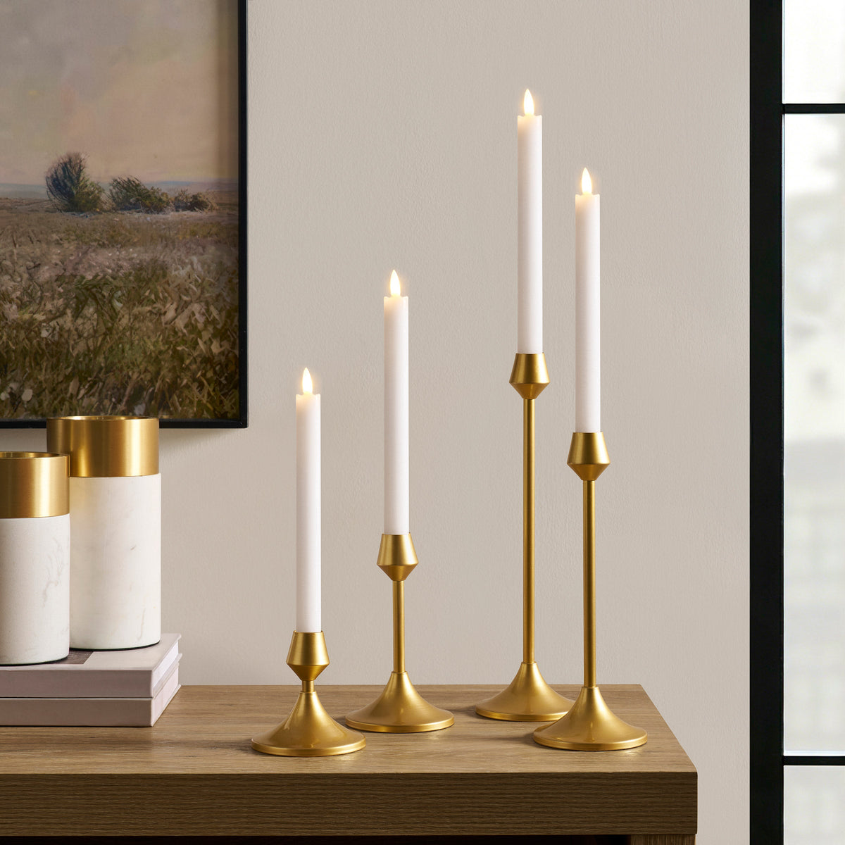 VCNY Home LED Taper and Candle Holders, Set of 8