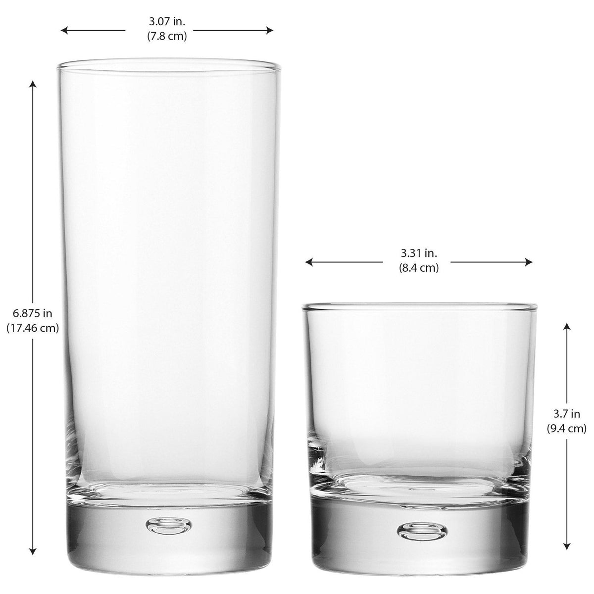 Home Essentials Bubble Sham Drinkware, Set of 16