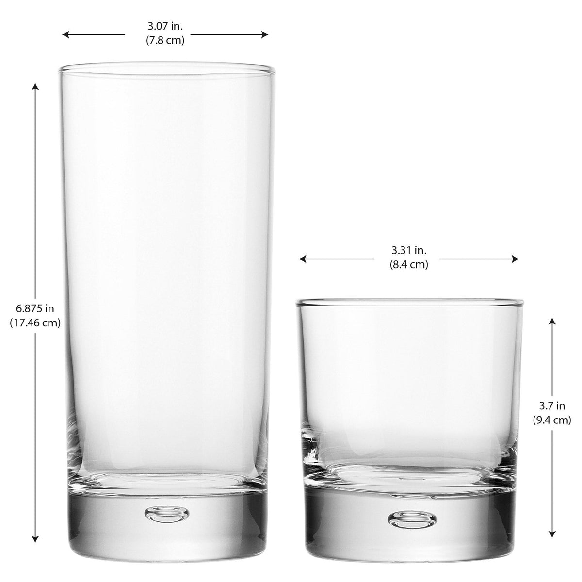 Home Essentials Bubble Sham Drinkware, Set of 16