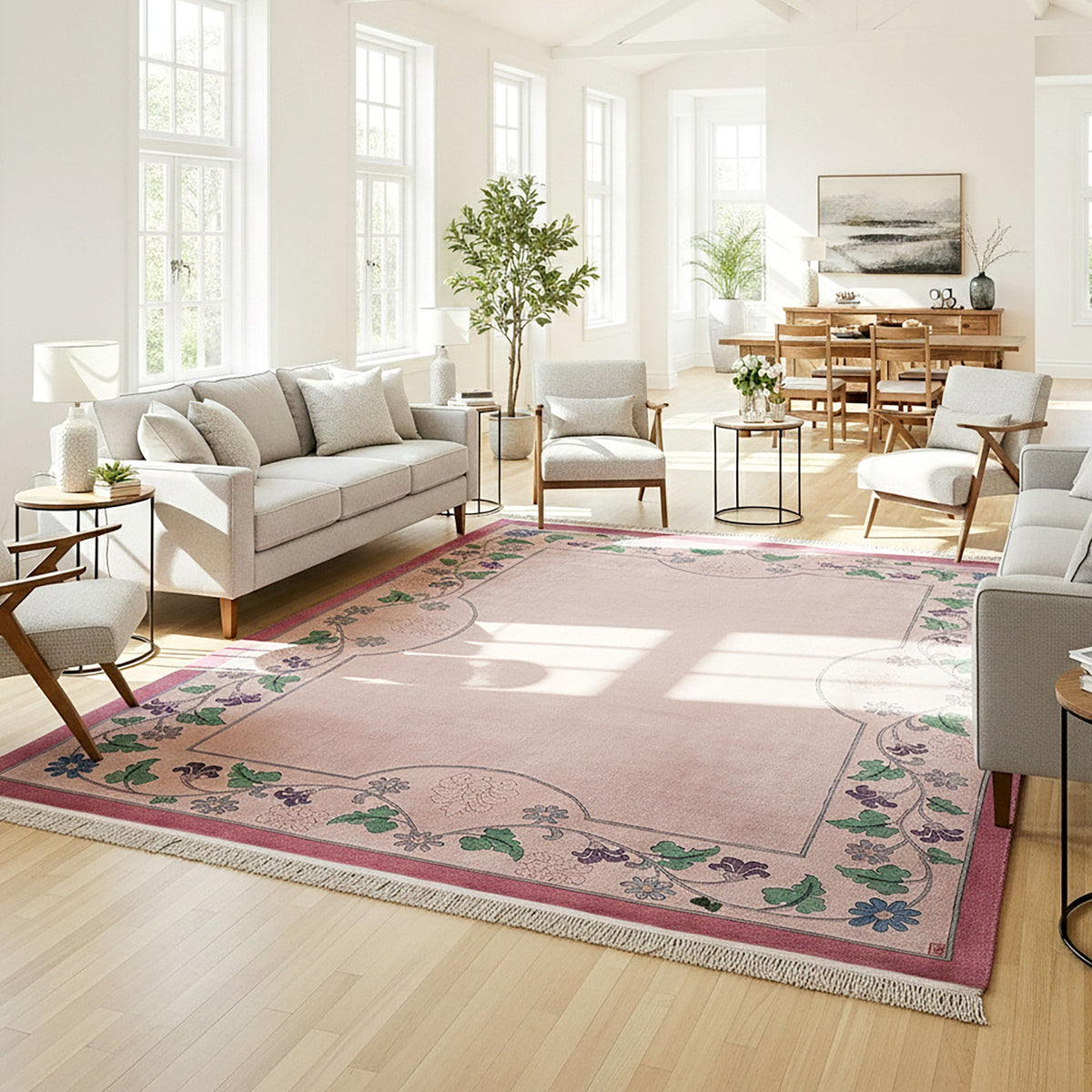 Pagoda Hand Knotted Rug Collection, Zurich Rose
