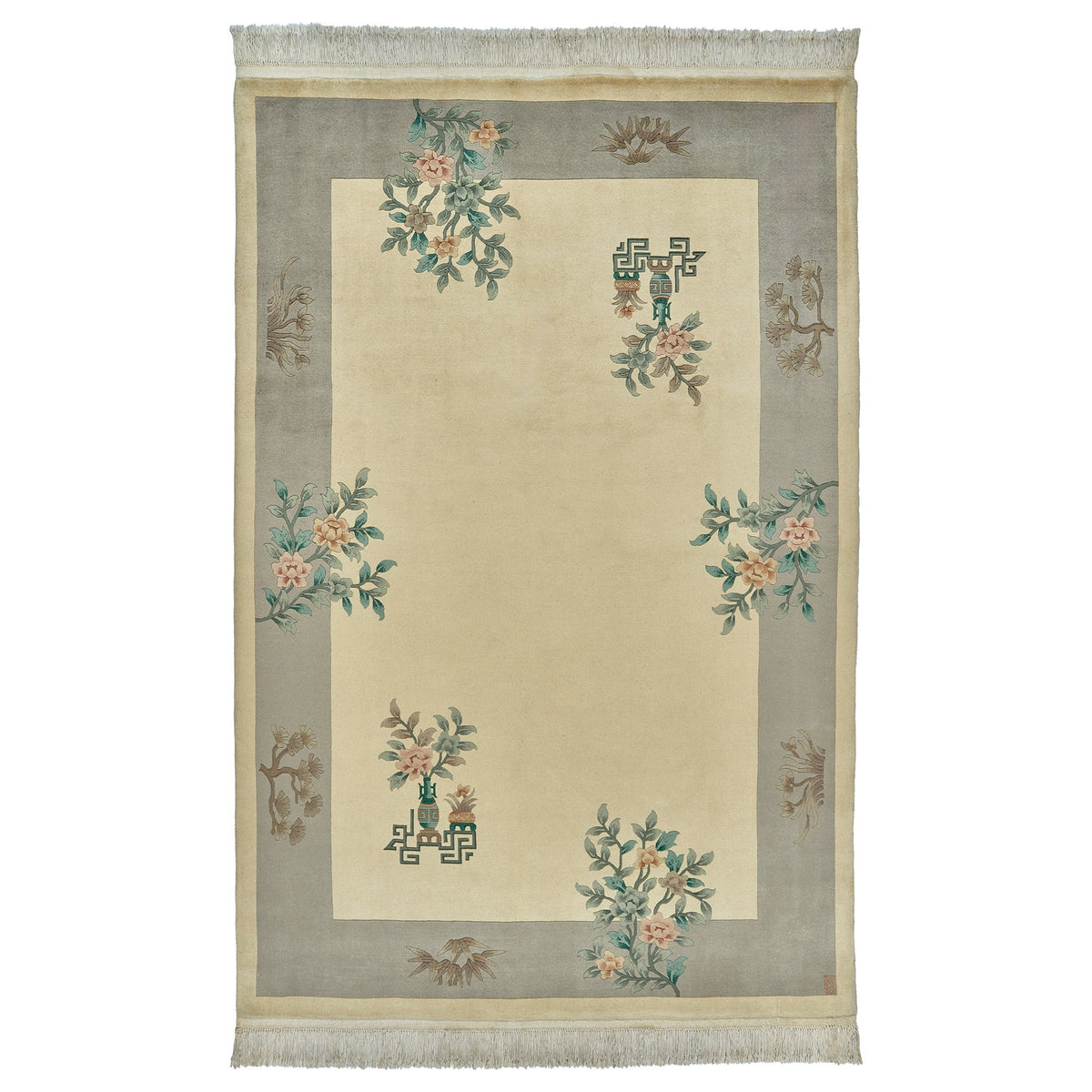 Pagoda Hand Knotted Rug Collection, Emmen Ivory