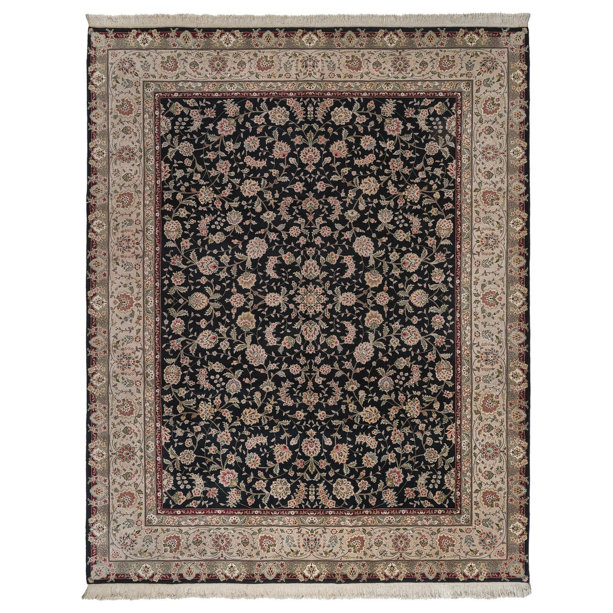 Montacute Hand Knotted Area Rug, Brussels Black, 8' x 10'
