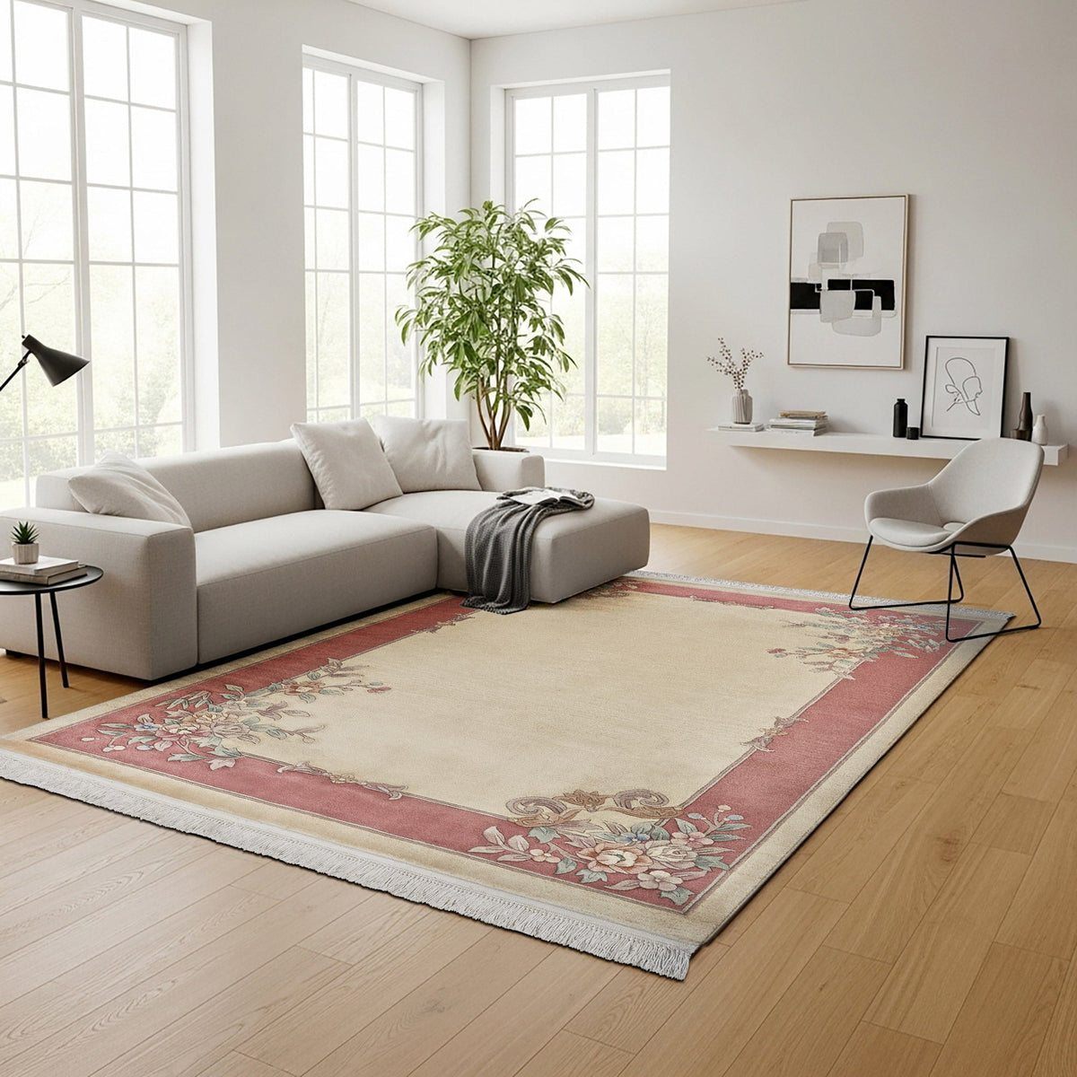 Pagoda Hand Knotted Rug Collection, Amden Ivory