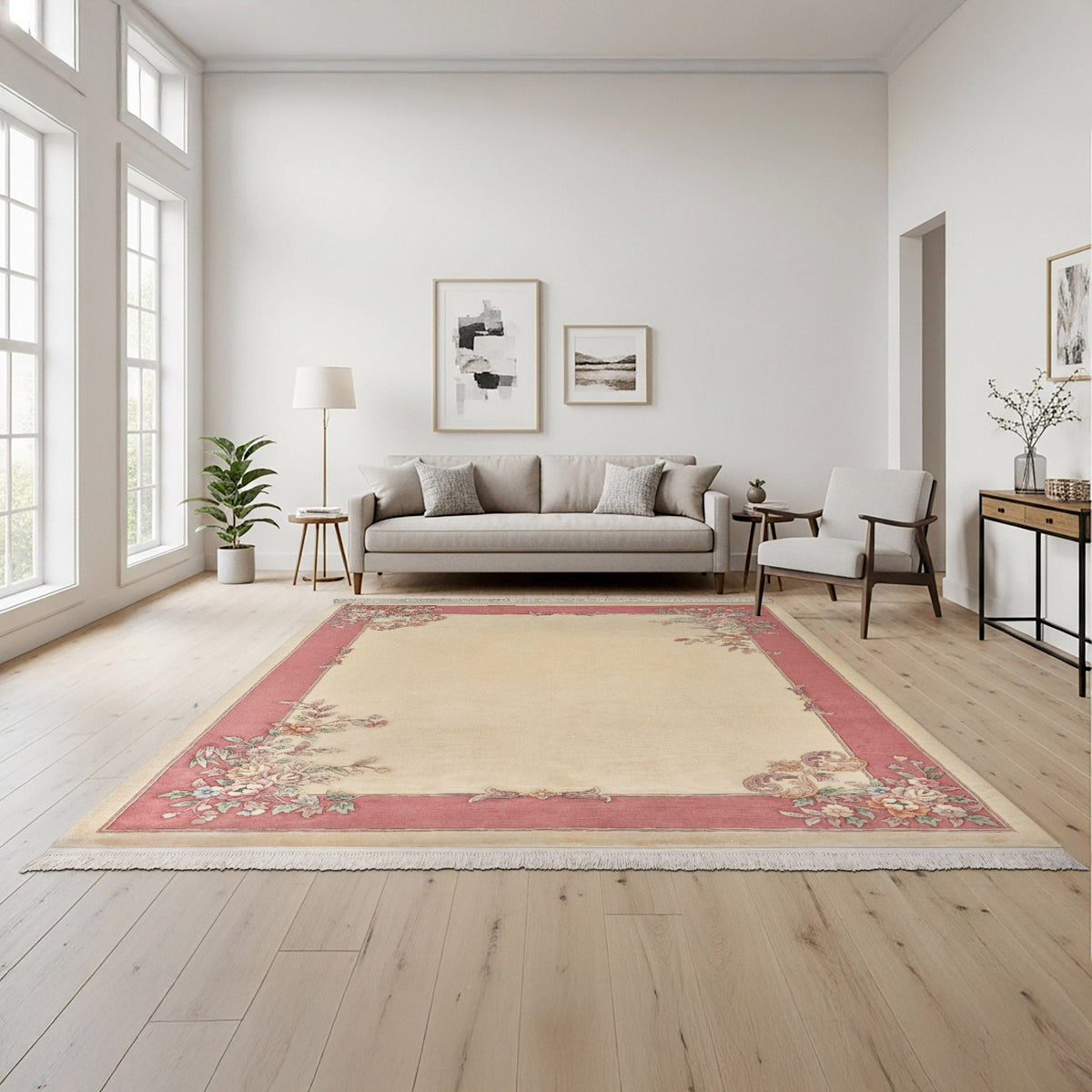 Pagoda Hand Knotted Rug Collection, Amden Ivory