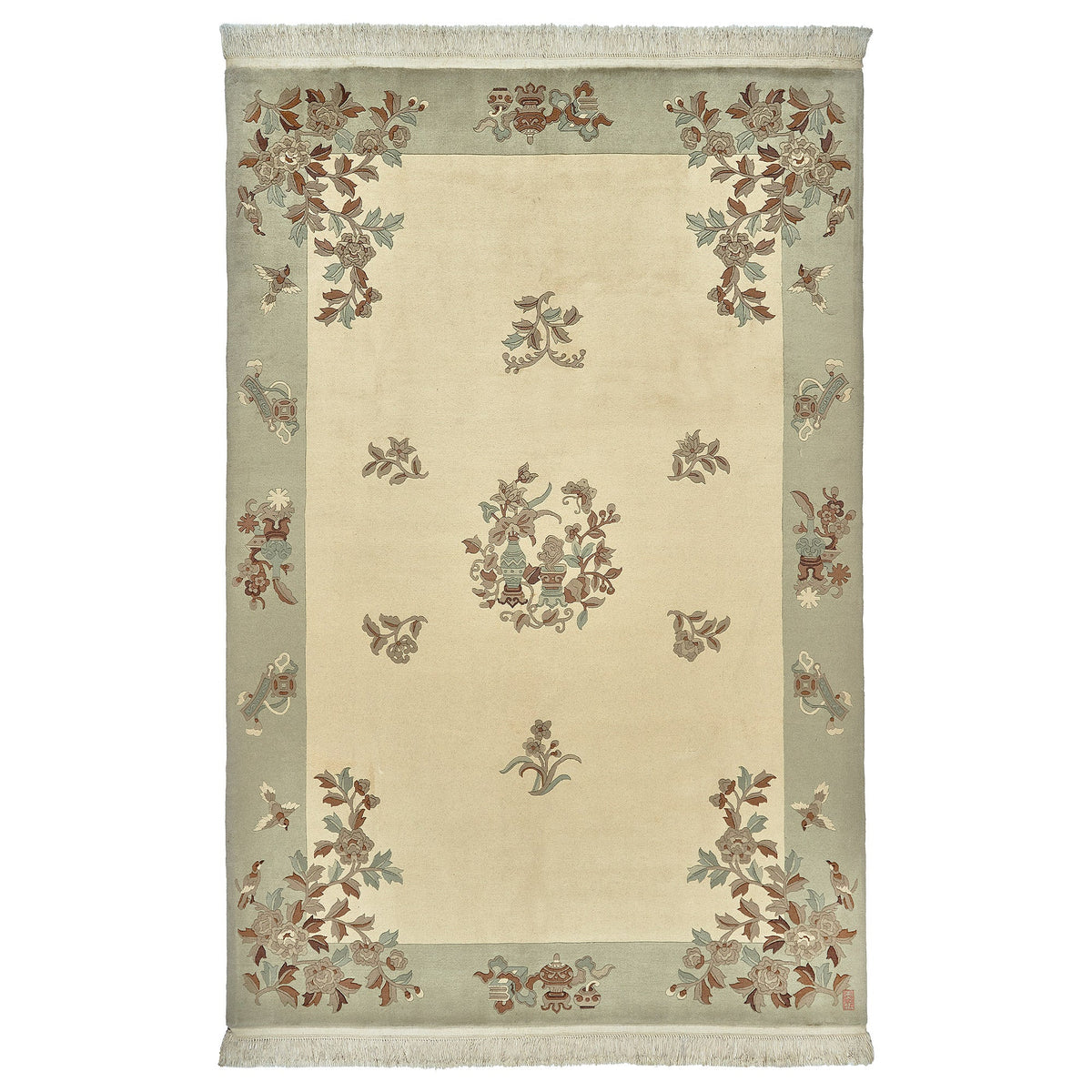 Pagoda Hand Knotted Rug Collection, Allaine Ivory