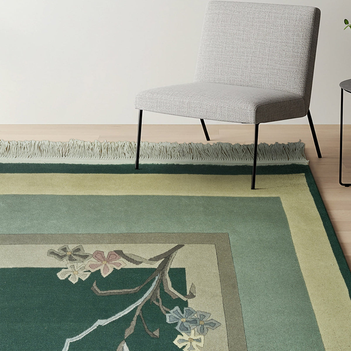 Pagoda Hand Knotted Rug Collection, Urdorf Green, 6' x 9'