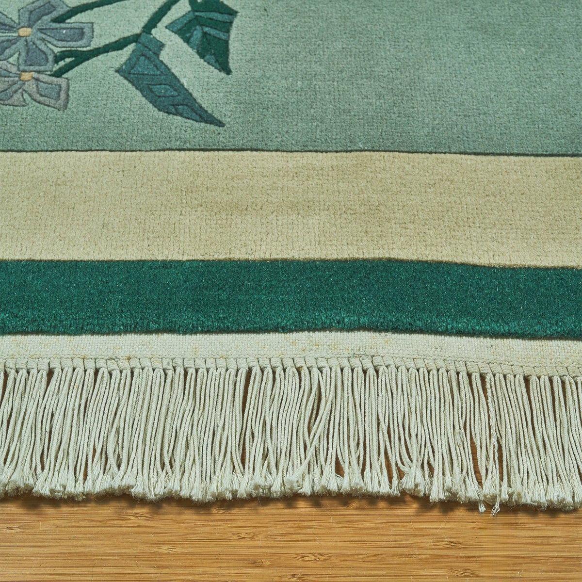 Pagoda Hand Knotted Rug Collection, Urdorf Green, 6' x 9'