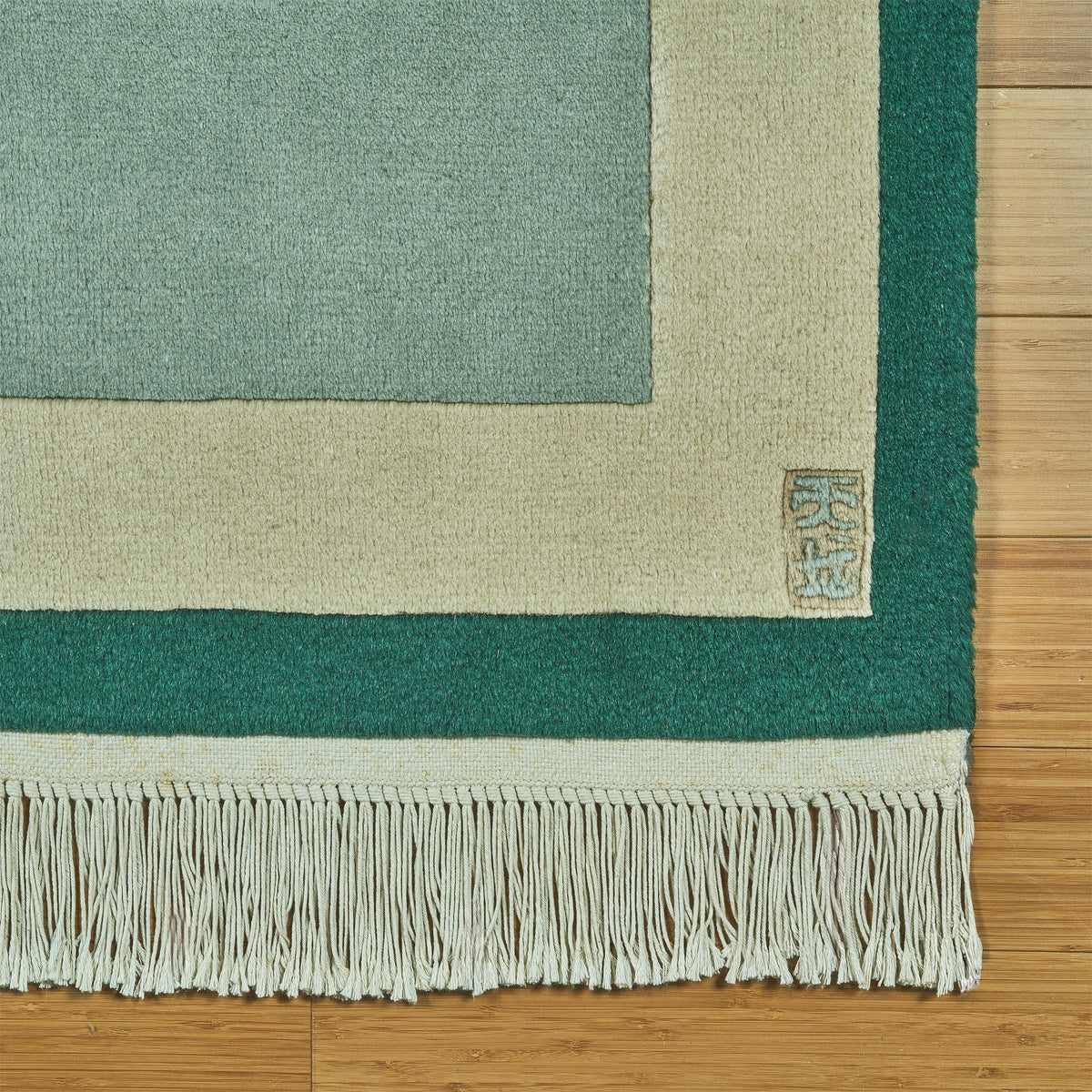 Pagoda Hand Knotted Rug Collection, Urdorf Green, 6' x 9'
