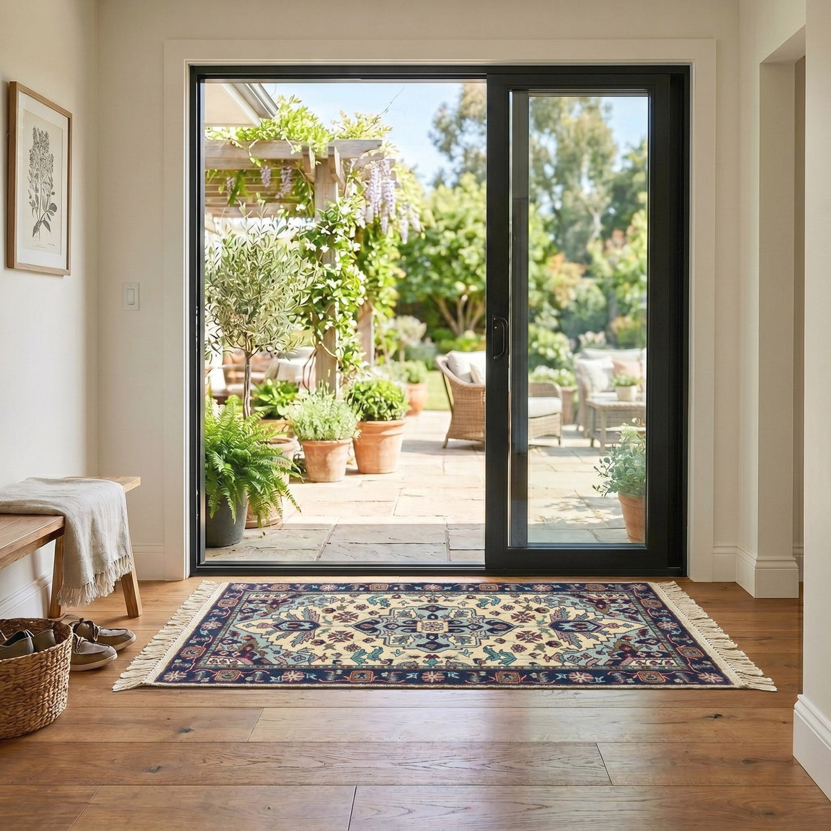 Montacute Hand Knotted Area Rug, Capri Ivory, 2' x 4'