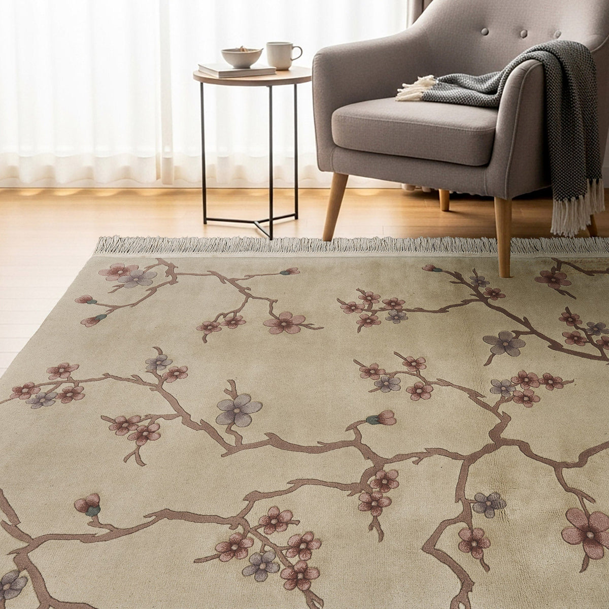 Pagoda Hand Knotted Rug Collection, Basel Ivory