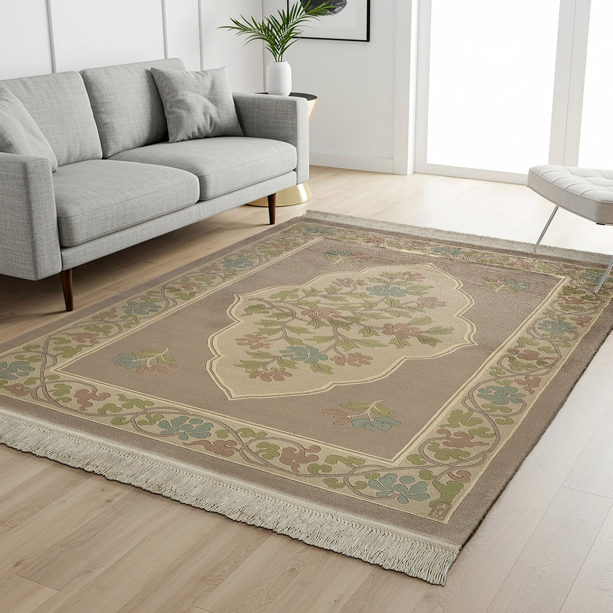 Pagoda Hand Knotted Rug Collection, Horgen Taupe