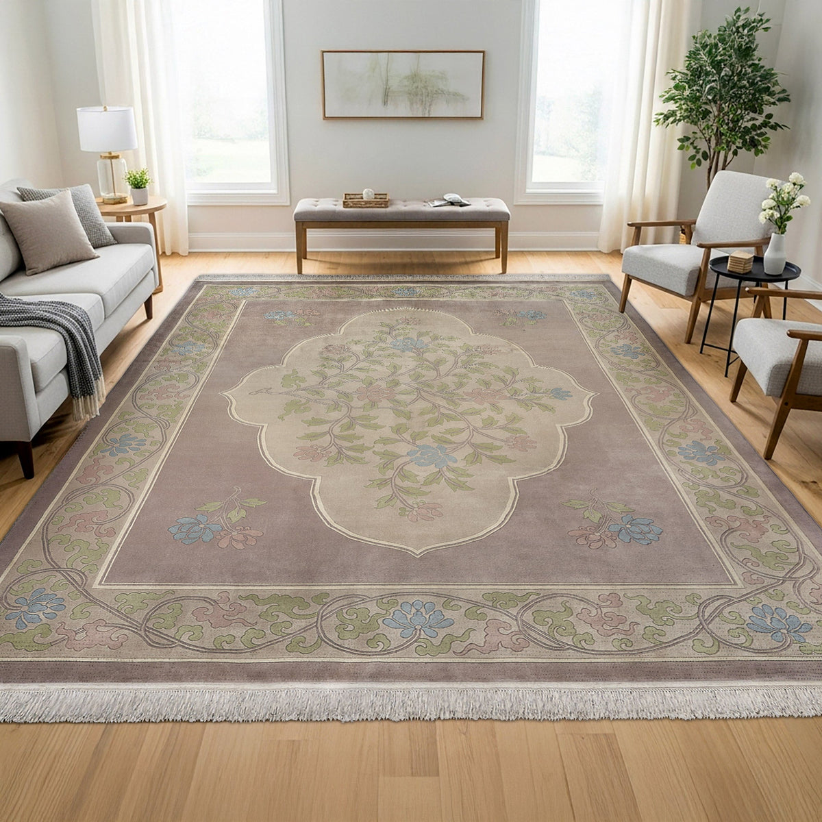 Pagoda Hand Knotted Rug Collection, Horgen Taupe