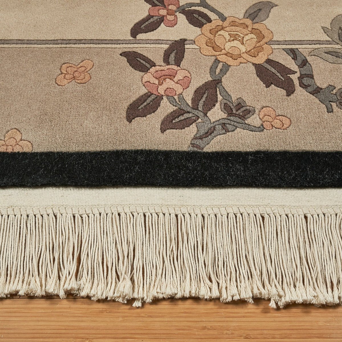 Pagoda Hand Knotted Area Rug, Lancy Taupe, 3' x 5'
