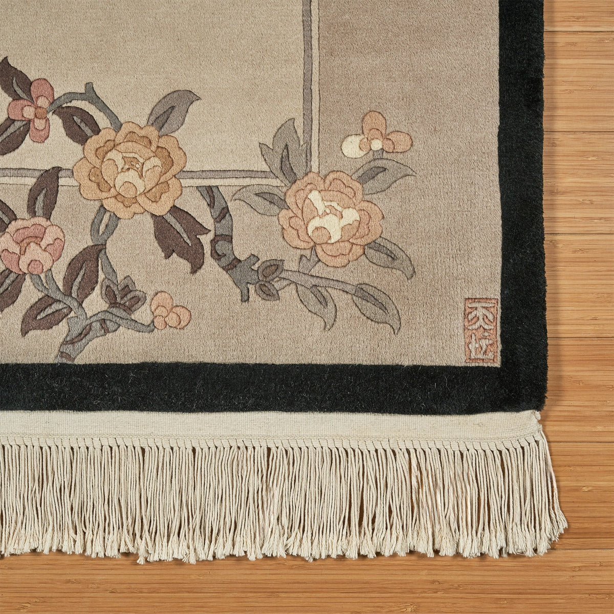 Pagoda Hand Knotted Area Rug, Lancy Taupe, 3' x 5'