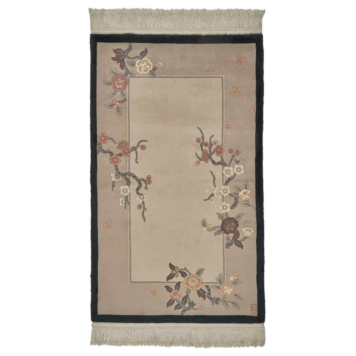 Pagoda Hand Knotted Area Rug, Lancy Taupe, 3' x 5'